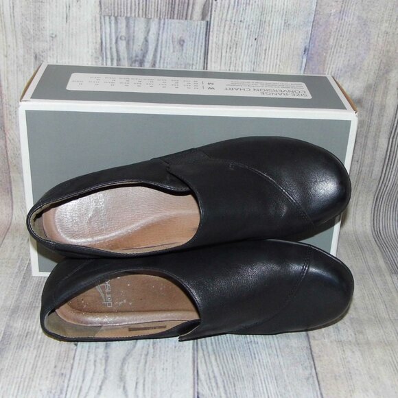 Dansko Fae black leather slip on shoes womens size 41 - Picture 5 of 7